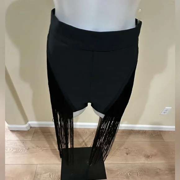 Rehab Lab black high waisted fringe festival Coachella shorts - Picture 10 of 13